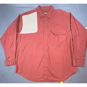 Remington Shirt Mens XL Red Cotton Quilted Hunting Long Sleeve Button Up Casual